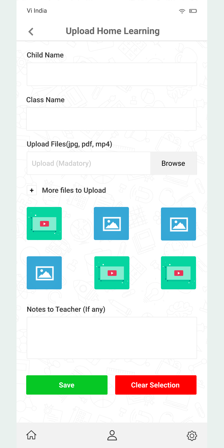 Attached file list with file sizes